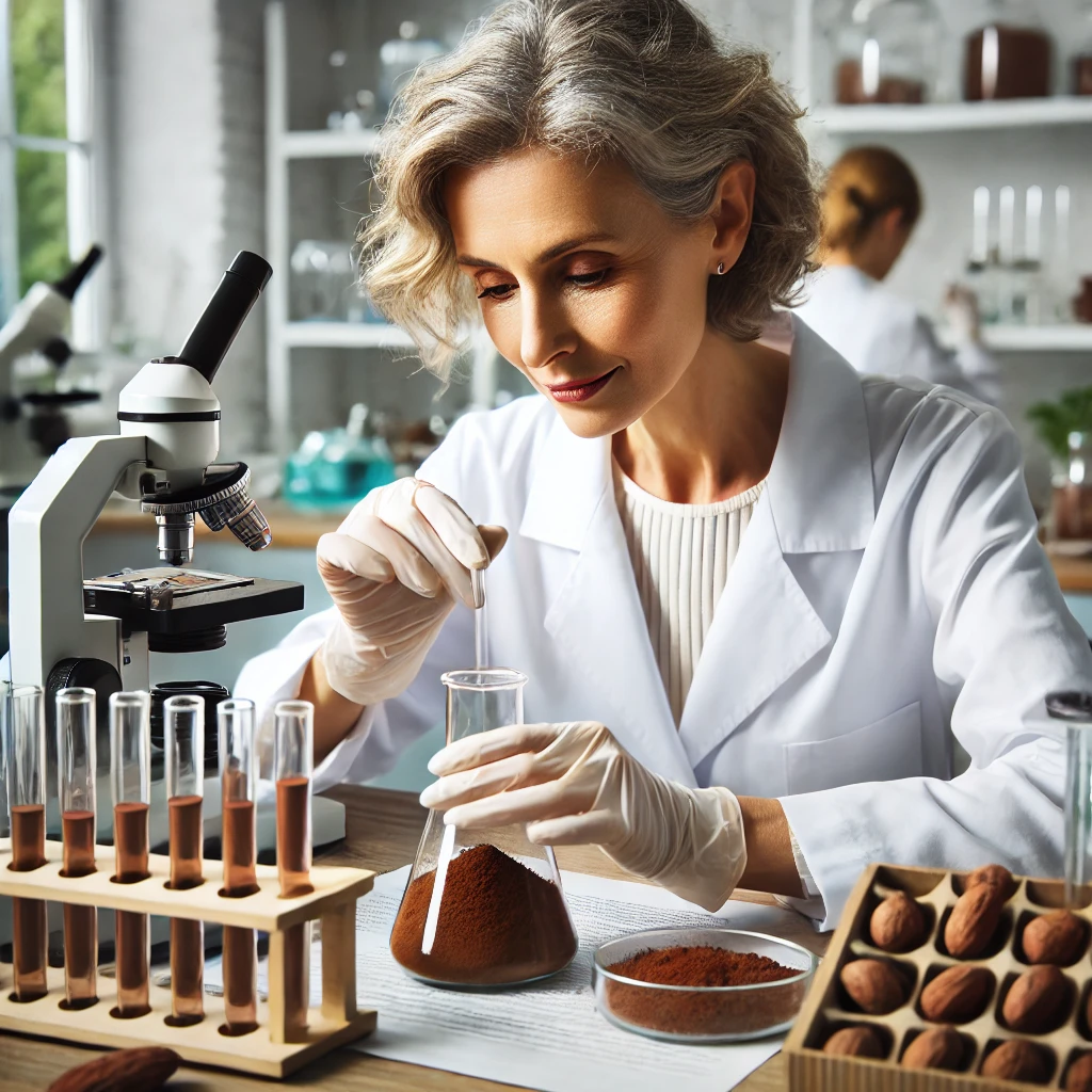Cocoa raw material prepared for evaluation